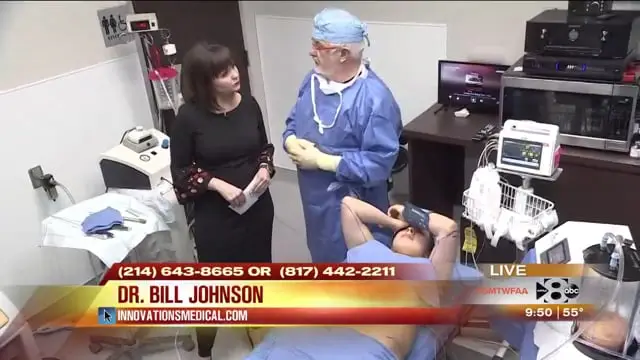 Dr. Bill Johnson performing awake Lipo 360 live on Good Morning Texas at Innovations Medical in Dallas